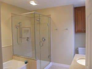 Glass door shower reno